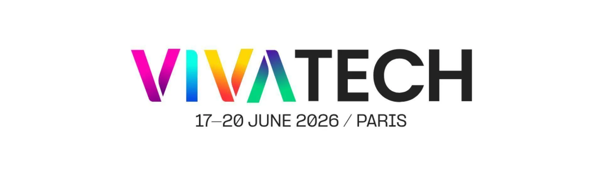 Bannière officielle VivaTech 2026 avec le logo VivaTech et la date 17-20 juin 2026 à Paris